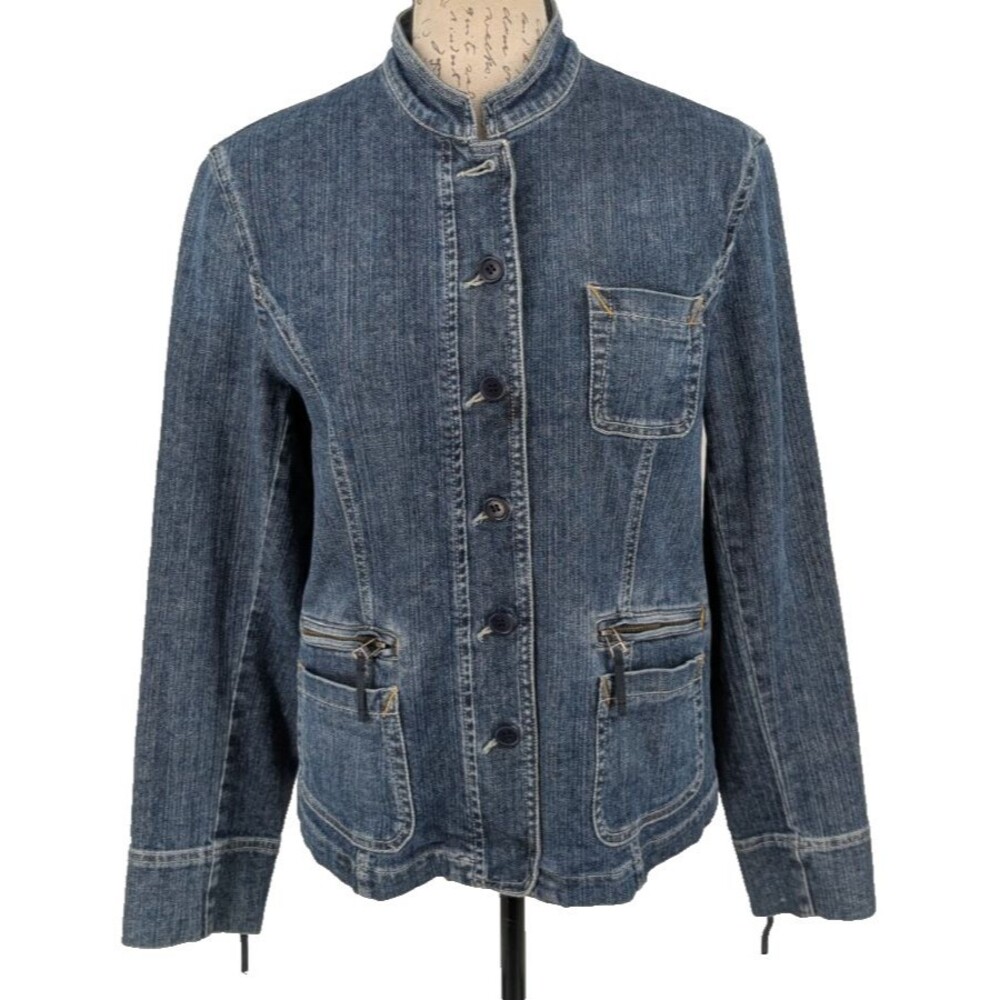 Denim Chore Jacket SIZE M Ranch Retro Y2K Indie Granola Rodeo Cow Girl Stretch